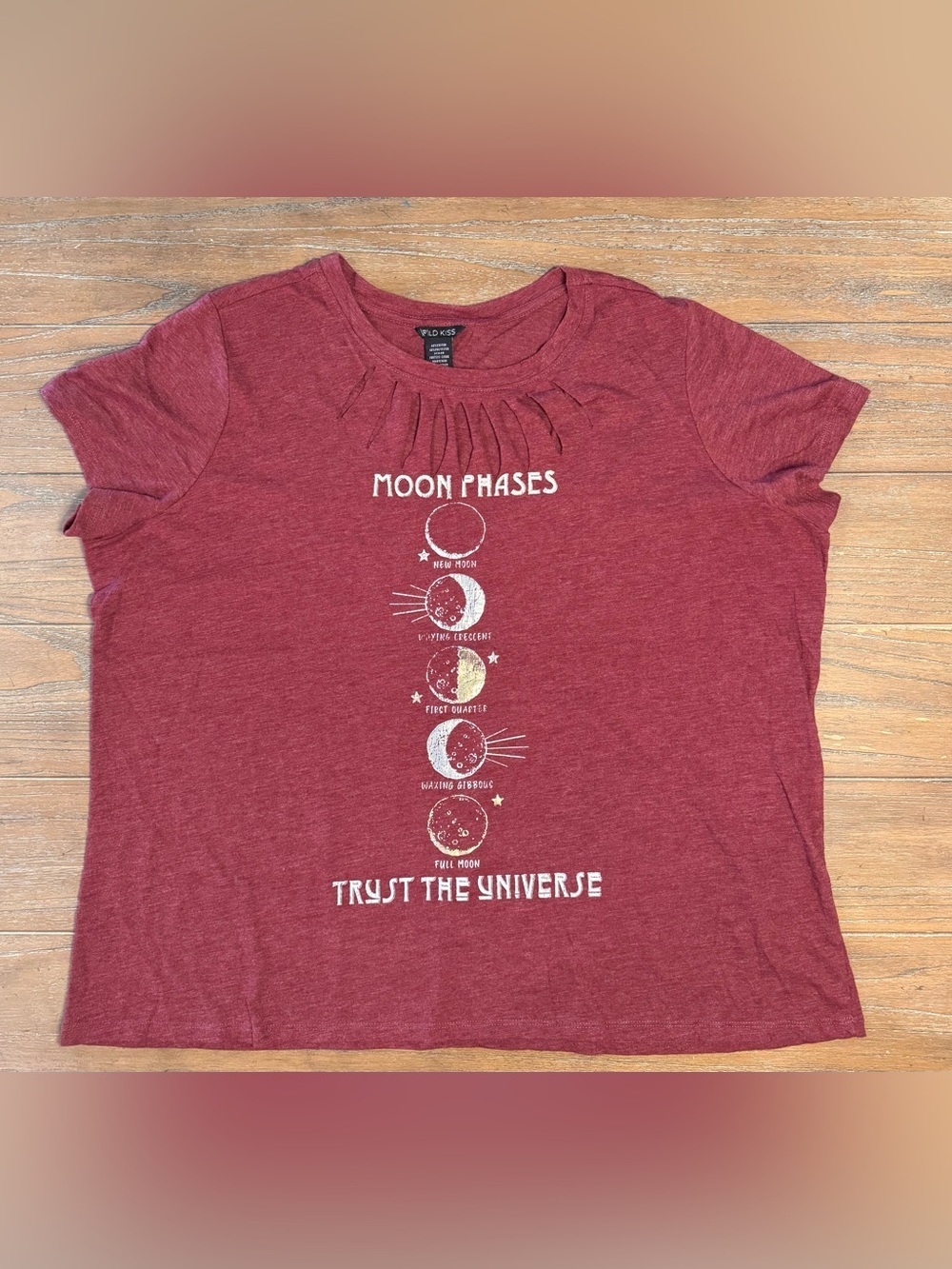 Women's Moon Phases Short Sleeve Tee - Red #90